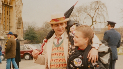Image of Sylvester McCoy and Sophie Aldred on location for Remembrance of the Daleks