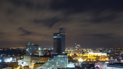 Image of the CIS Tower in Manchester at night