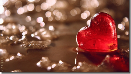 Image of a love heart in the rain