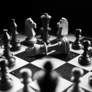 Grayscale Photography Of Chessboard Game