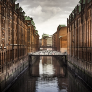 White Arc Bridge Between Building